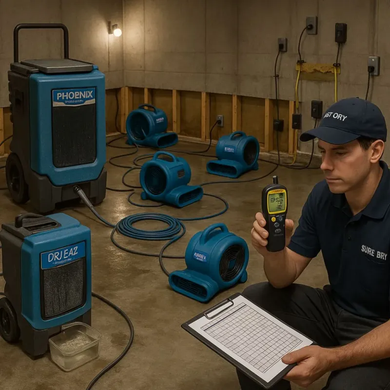 Structural Drying and Dehumidification process in Twin City, GA